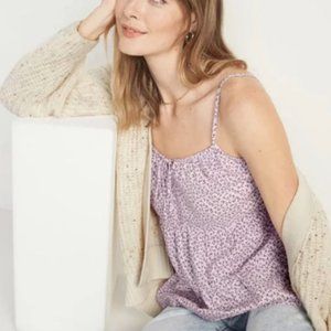 Old Navy Purple Floral Sleeveless Tiered Cami Size M NWT